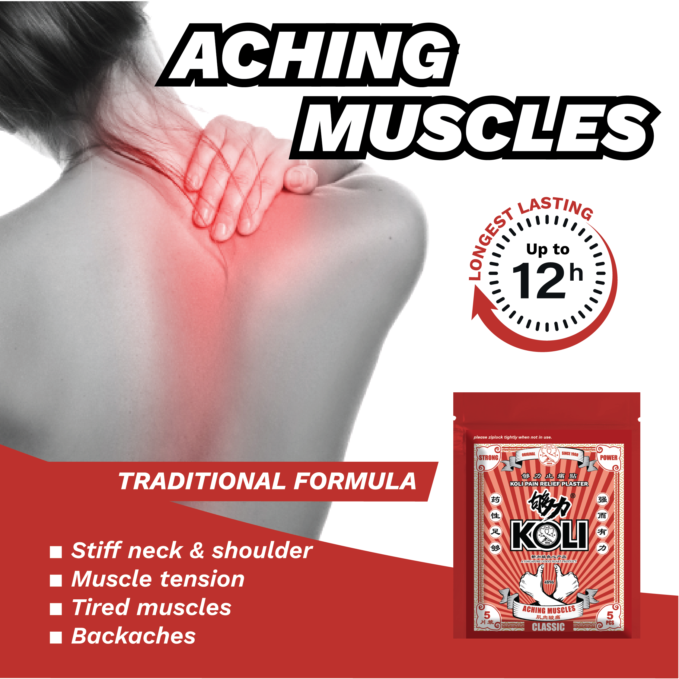 KOLI CLASSIC Pain Relief Plaster (STRONG POWER) - BOX SET