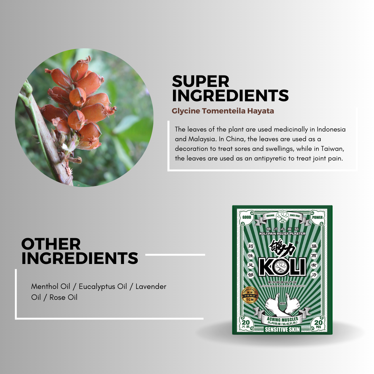 KOLI SENSITIVE SKIN Pain Relief Plaster (GOOD POWER) - BOX SET - KOLI CARES