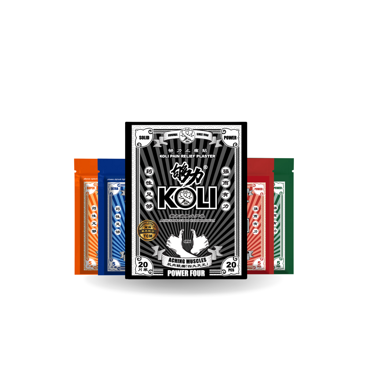 KOLI POWER 4 Pain Relief Plaster (SAMPLE OF 4 TYPES) - BOX SET - KOLI CARES